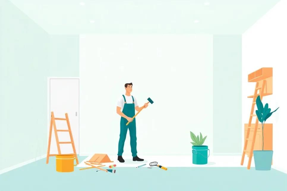 Intérieur rénové après travaux de peinture à Longuenesse